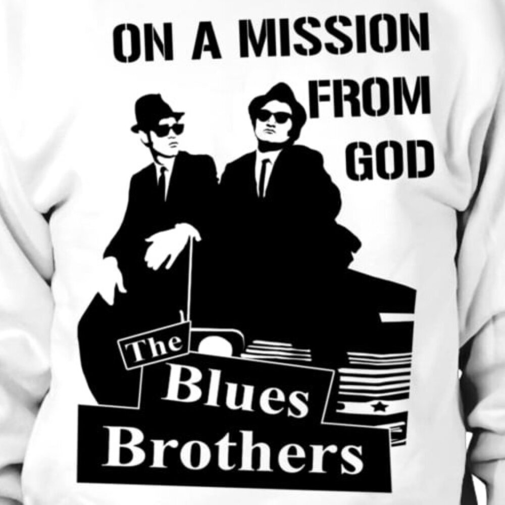 Blues Brothers On A Mission From God Sweatshirt Movie Graphic Fan Gift Retro 05 - Picture 2 of 5